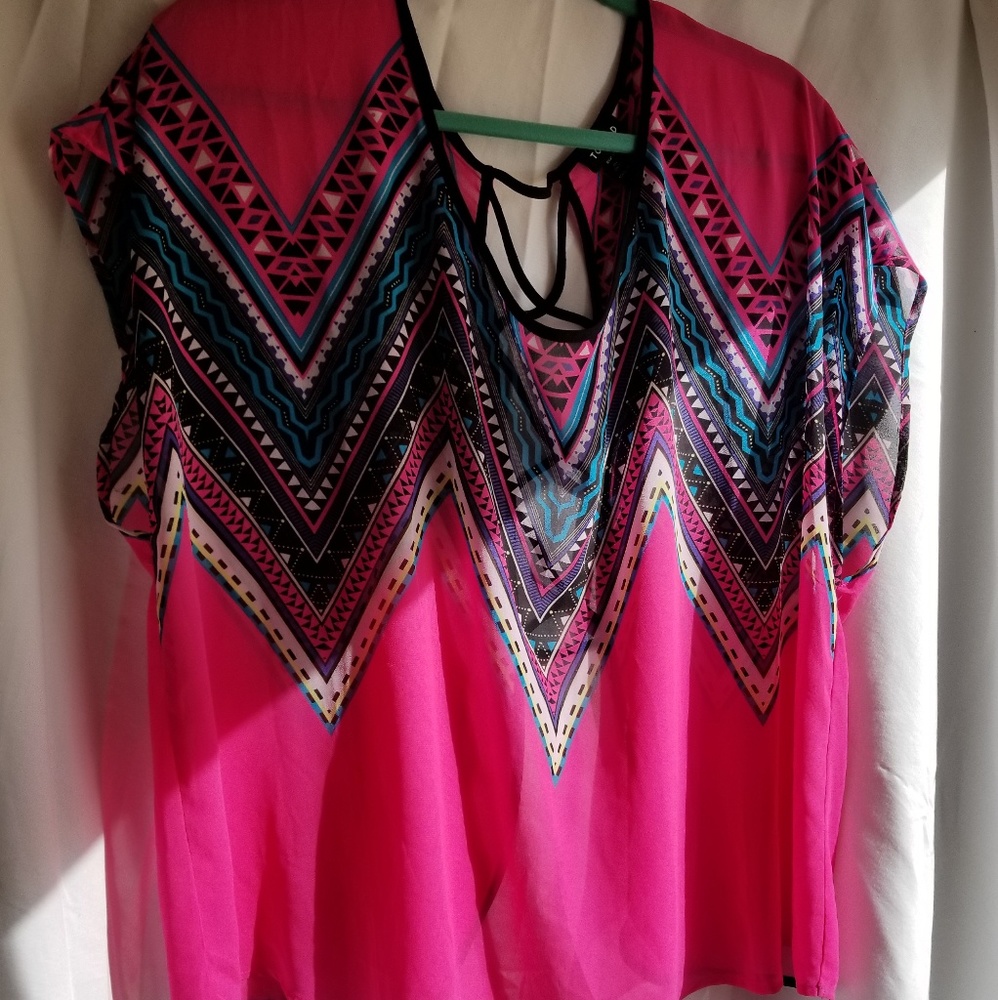 3x Pink Torrid Sheer Shirt